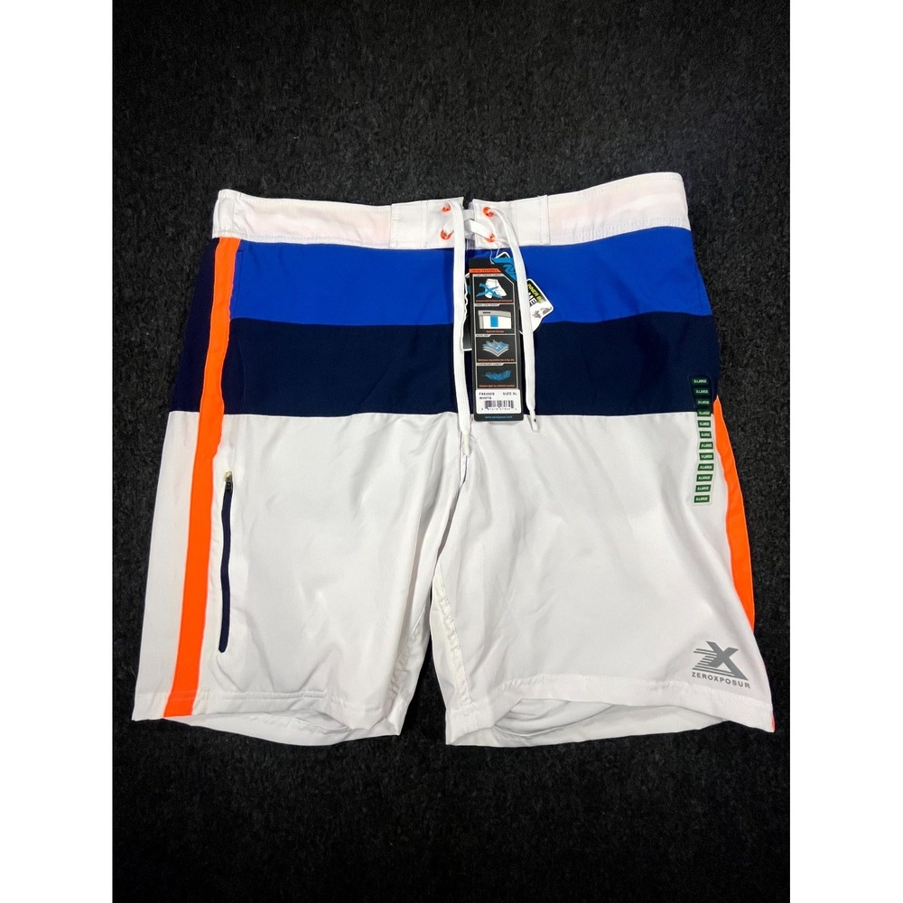 NWT ZeroXposur Board Shorts‎ Men XL Multicolor Striped Swimming Built In Brief